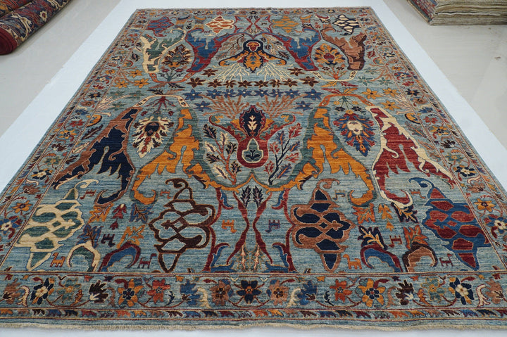 9x12 Bidjar Soft Blue Afghan Hand knotted Wool Boho Oriental Area Rug - Yildiz Rugs