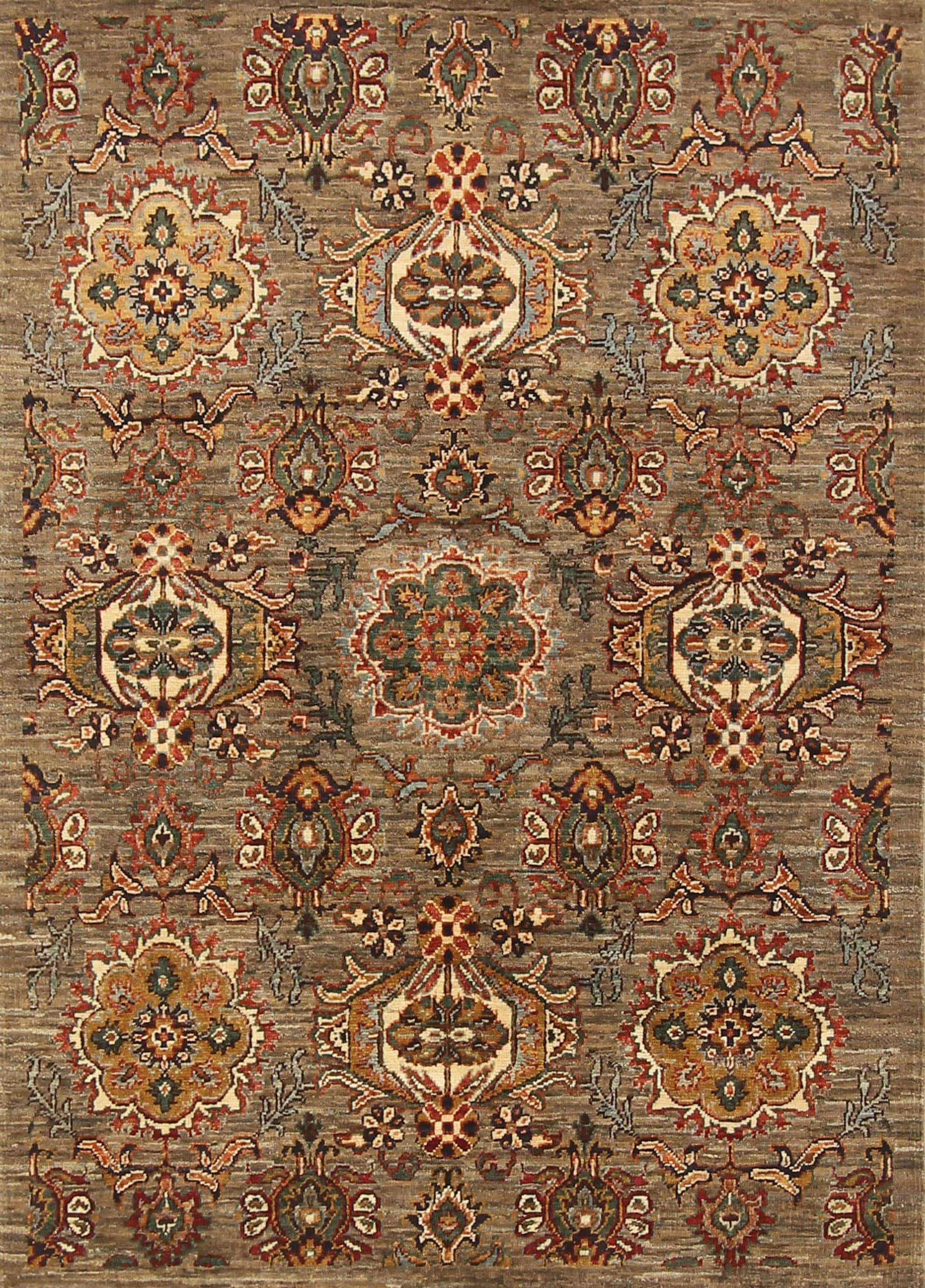 3x5 Gray Transitional Afghan Hand Knotted Wool Oriental Rug - Yildiz Rugs