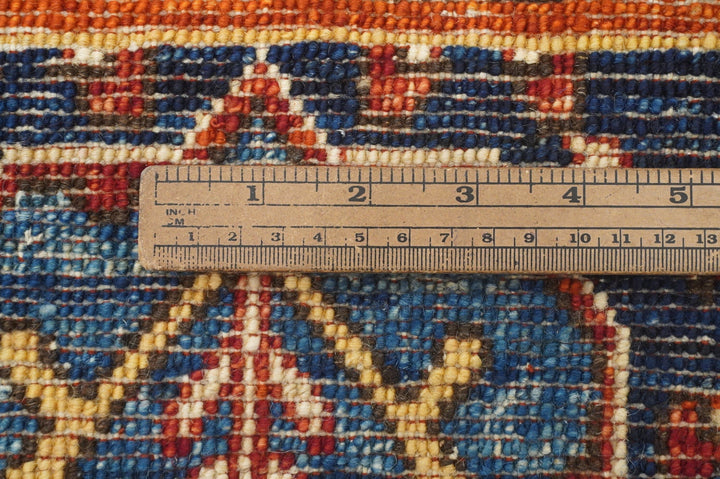 9x12 Red Heriz Medallion Afghan Hand Knotted Wool Geometric Rug
