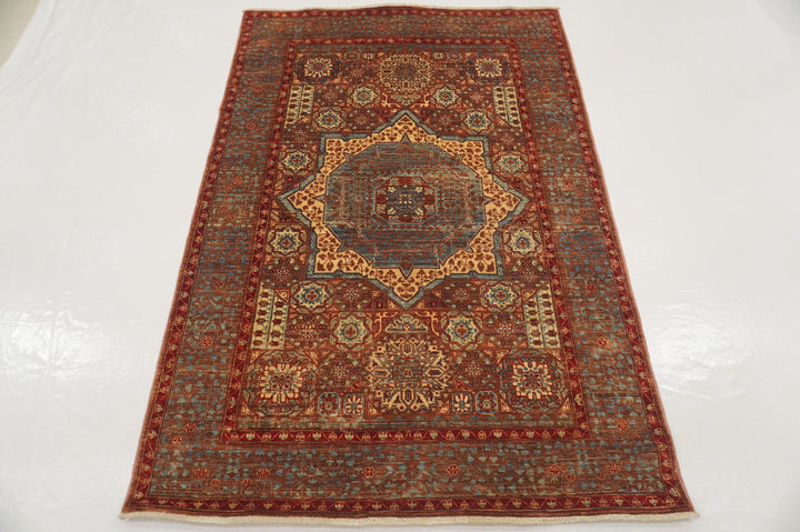 4x6 Mamluk Brown Turkish Hand Knotted Medallion Rug - Yildiz Rugs