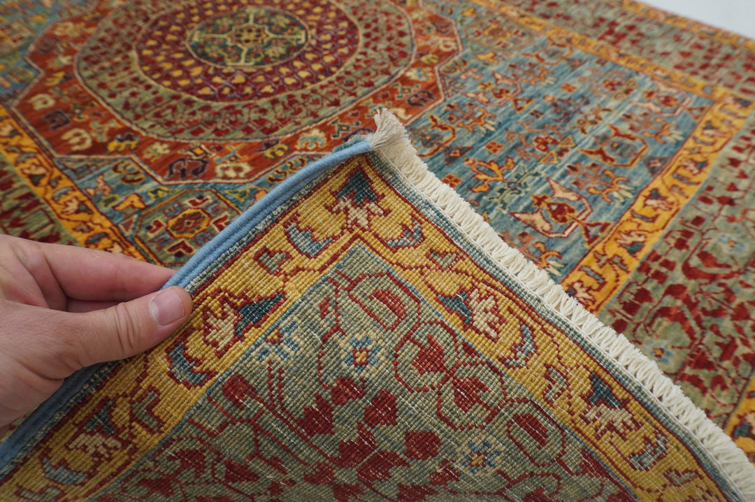 3x5 Blue Mamluk Turkish Hand knotted Medallion Area Rug