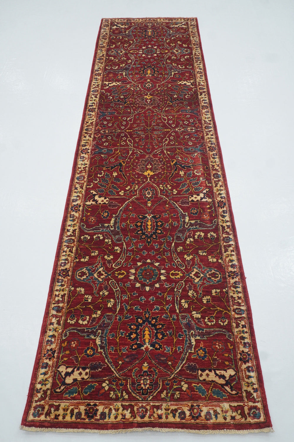 10 ft Bidjar Oriental Deep Red Hand knotted Persian Style Runner Rug - Yildiz Rugs