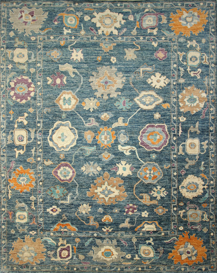 9x12 Muted Green Oushak Turkish Hand knotted Rug