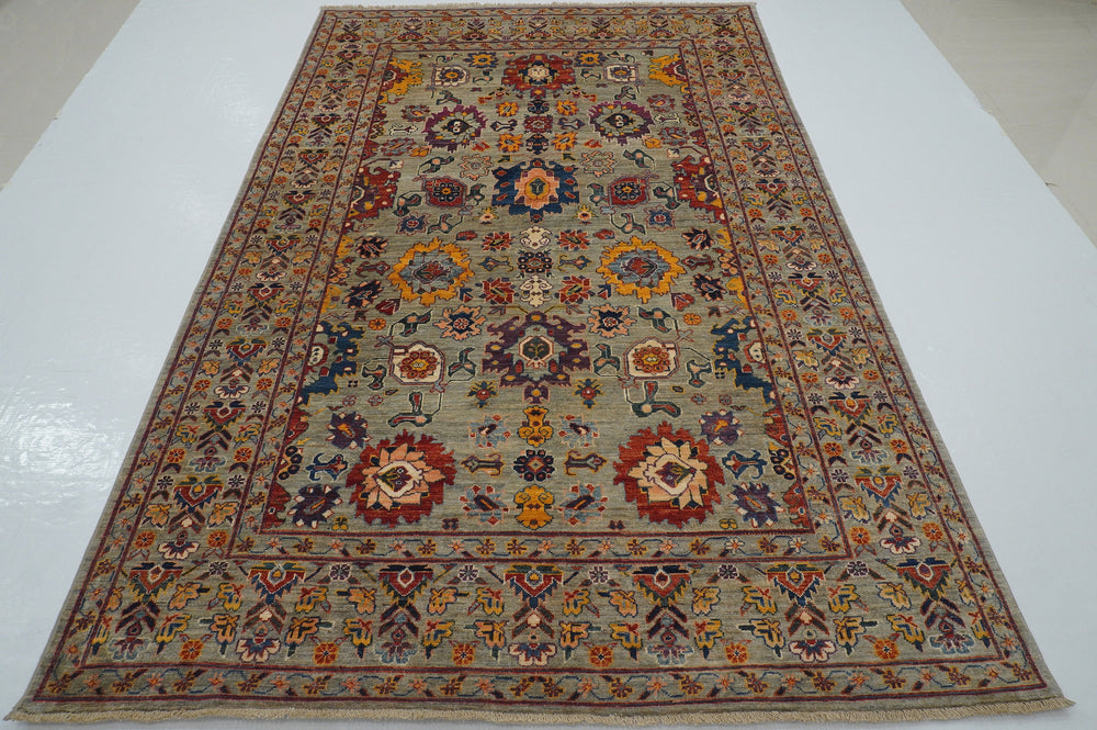 6x9 Gray Bidjar Harshang Afghan Hand Knotted Oriental Area Rug - Yildiz Rugs