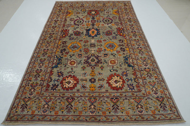 6x9 Gray Bidjar Harshang Afghan Hand Knotted Oriental Area Rug - Yildiz Rugs