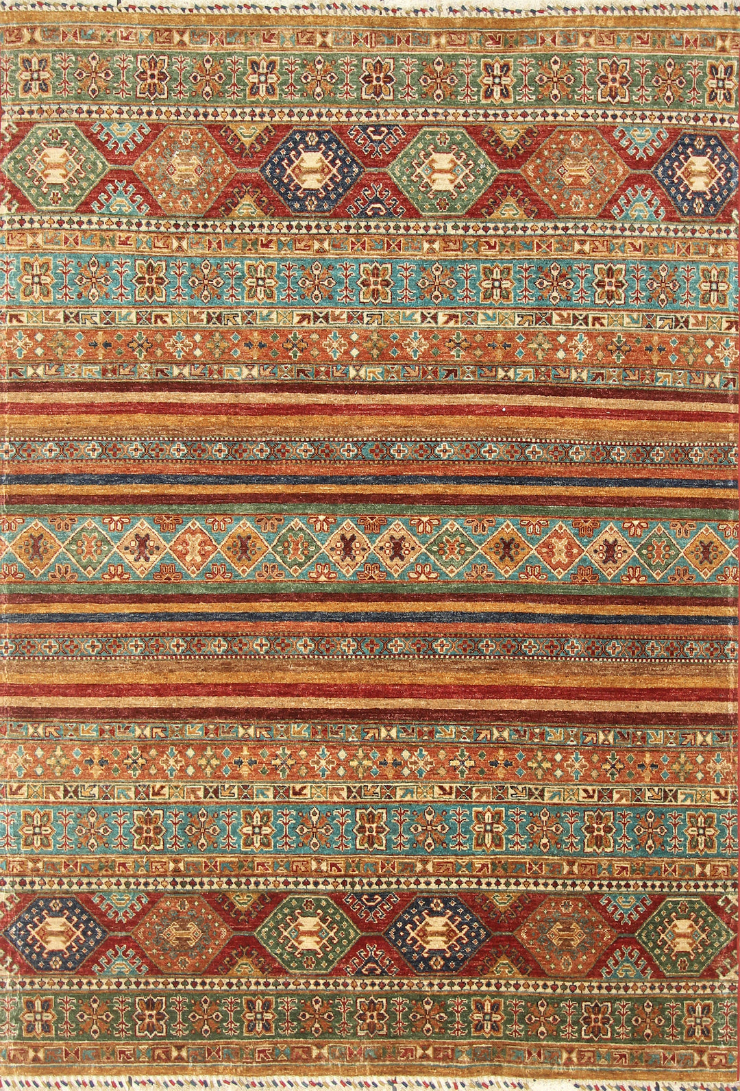 6x8 Tribal Multicolor Afghan Hand knotted Rug