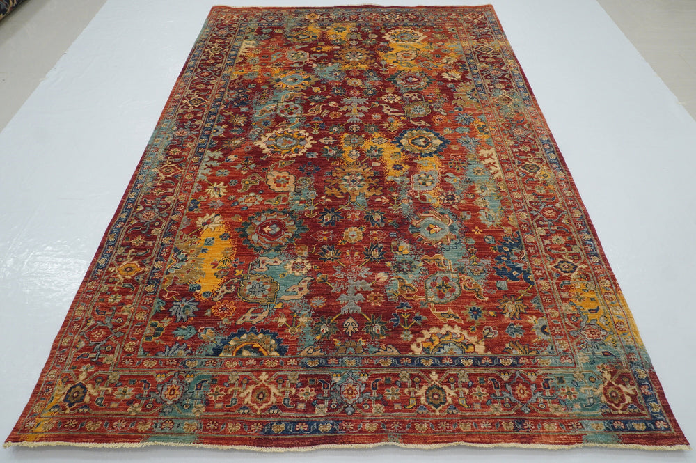 6x9 Red Bidjar Modern Persian Style Hand knotted Oriental Area Rug - Yildiz Rugs