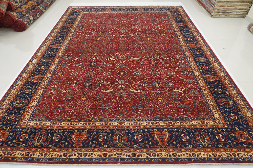 10x14 Bidjar Deep Red Afghan Hand knotted Oriental Rug - Yildiz Rugs