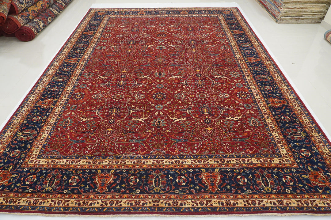 10x14 Bidjar Deep Red Afghan Hand knotted Oriental Rug - Yildiz Rugs