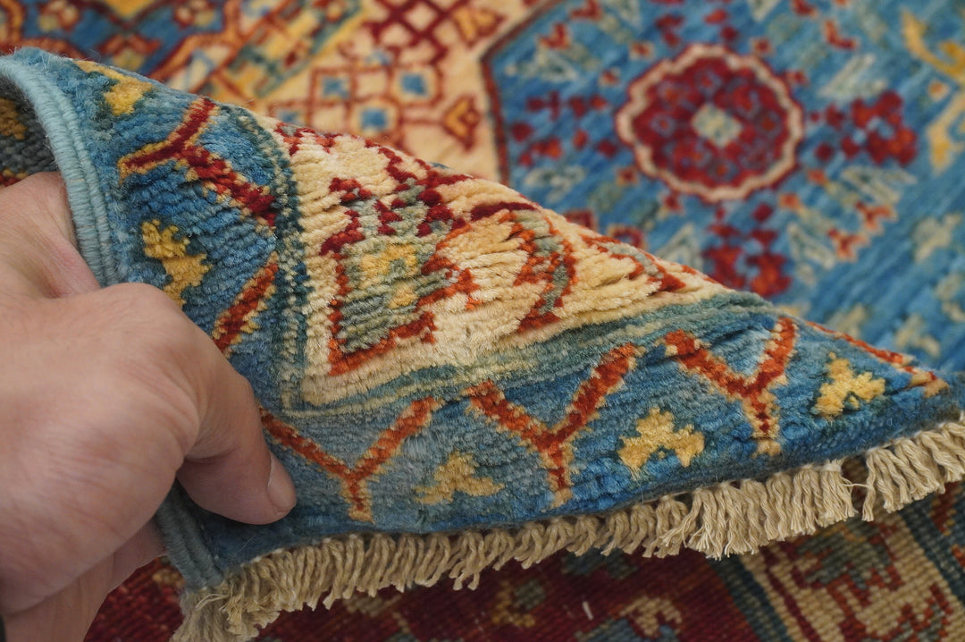 10 ft Mamluk Blue Hand knotted Turkish Runner Rug