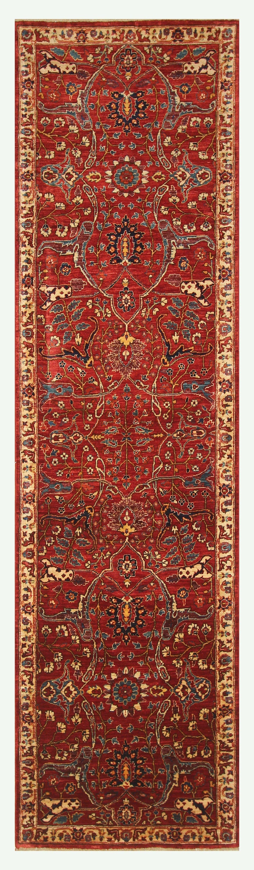 10 ft Bidjar Oriental Deep Red Hand knotted Persian Style Runner Rug - Yildiz Rugs