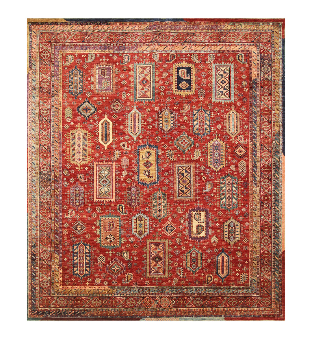 8x10 Red Baluch Tribal Afghan Samarkand Hand knotted Area Rug