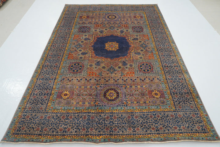 6x9 Gray Mamluk Turkish Hand knotted Medallion Rug - Yildiz Rugs