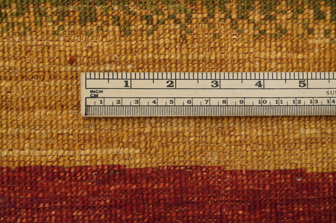 5x7 Gabbeh Red Orange Landscape Afghan Hand knotted Rug