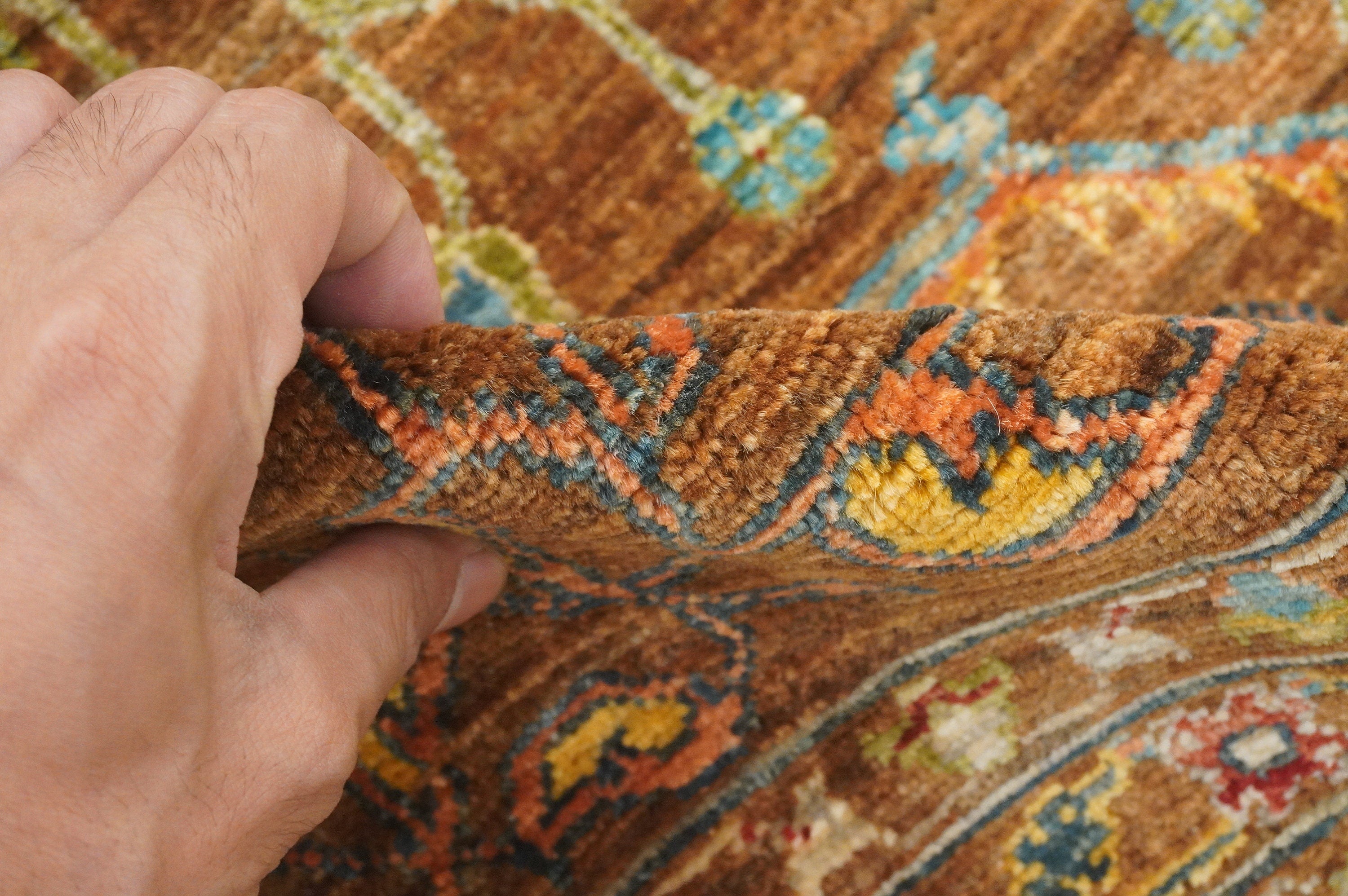 6x8 Brown Oushak Turkish Hand Knotted Medallion Area Rug - Yildiz Rugs