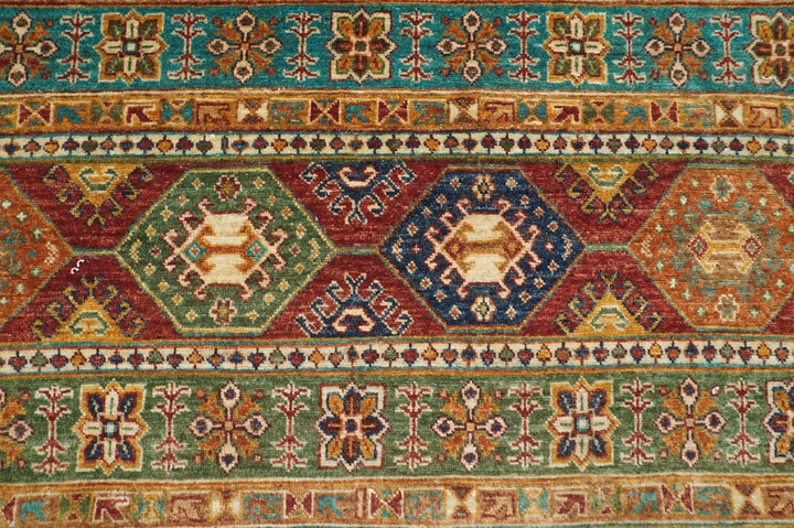 6x8 Tribal Multicolor Afghan Hand knotted Rug - Yildiz Rugs