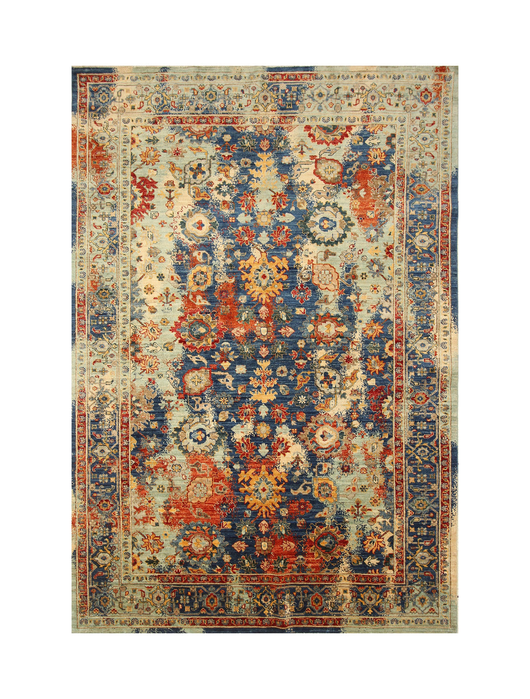 6x9 Modern Bidjar Dark Blue Afghan Hand knotted Rug - Yildiz Rugs