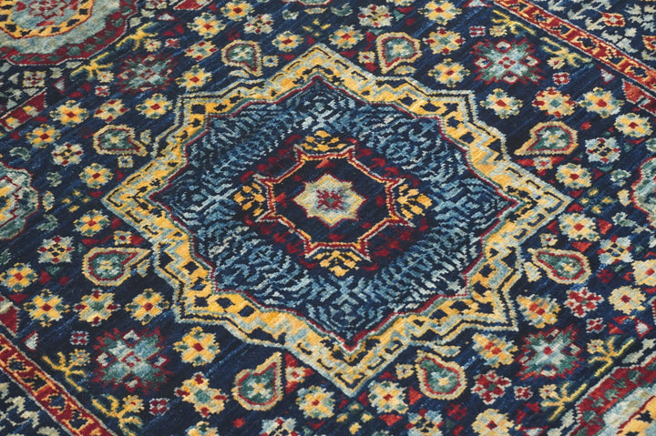 3x4 Navy Blue Mamluk Hand knotted Turkish Area Rug - Yildiz Rugs