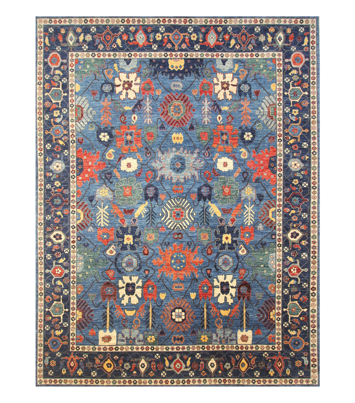 9x12 Navy Blue Bidjar Afghan Hand knotted Oriental Rug - Yildiz Rugs