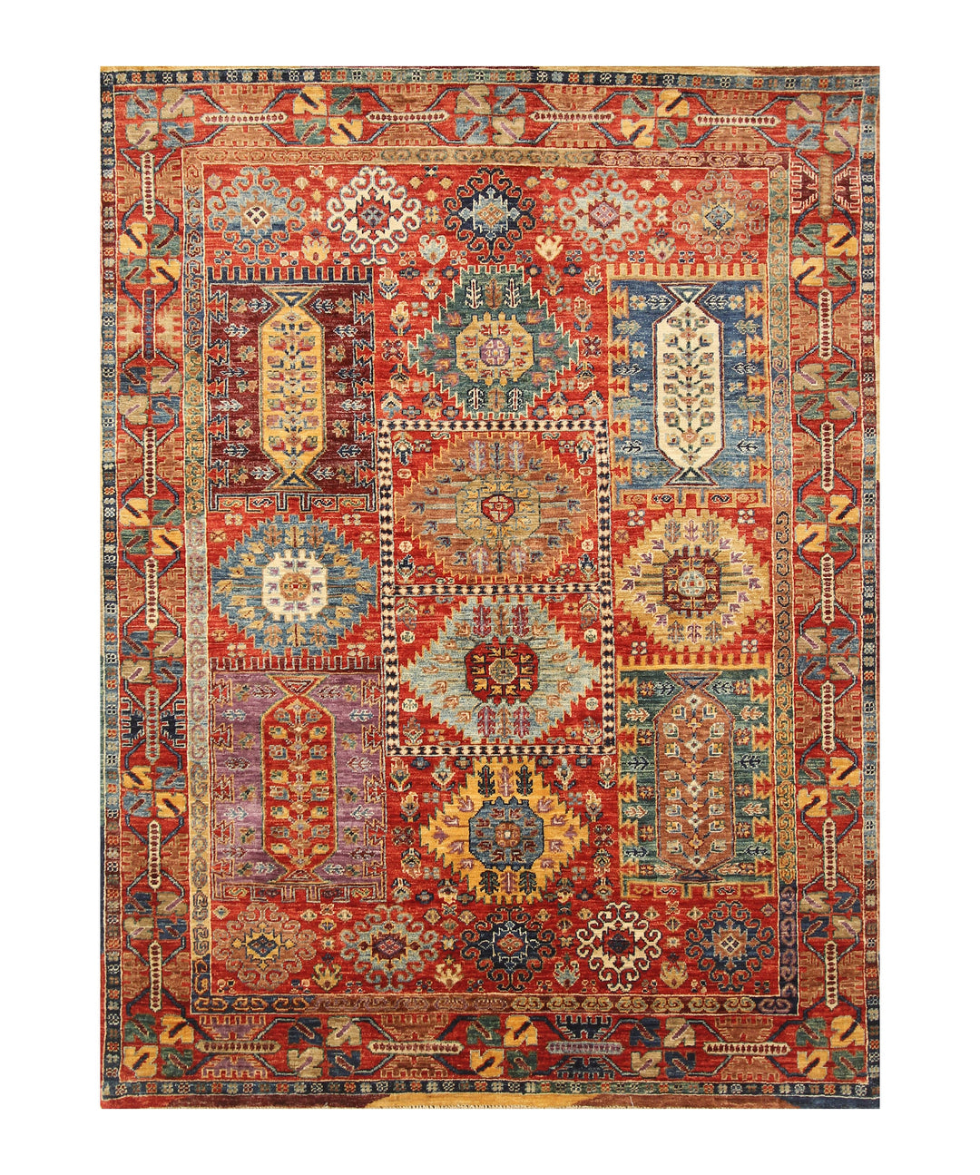 5x7 Rusty Red Baluch Samarkand Afghan Hand knotted Area Rug - Yildiz Rugs