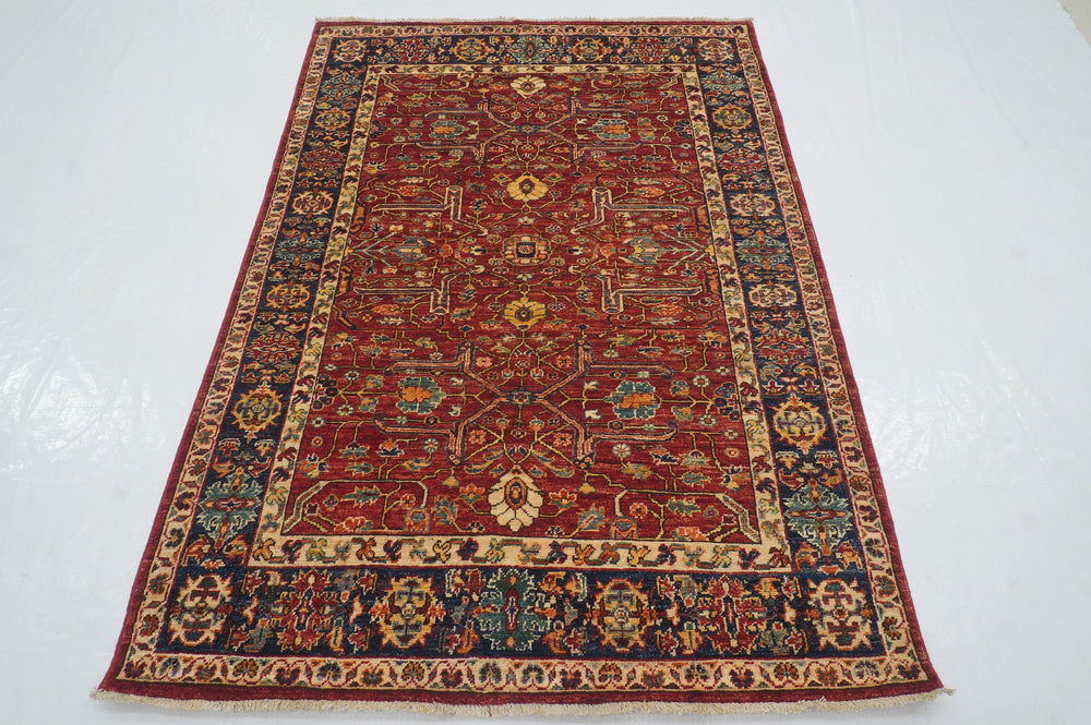 4x6 Red Bidjar Afghan hand knotted Oriental Rug - Yildiz Rugs