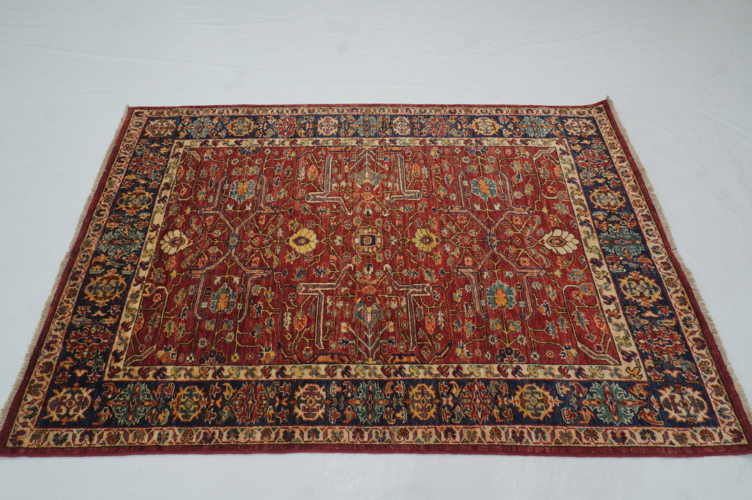 4x6 Red Bidjar Afghan hand knotted Oriental Rug - Yildiz Rugs