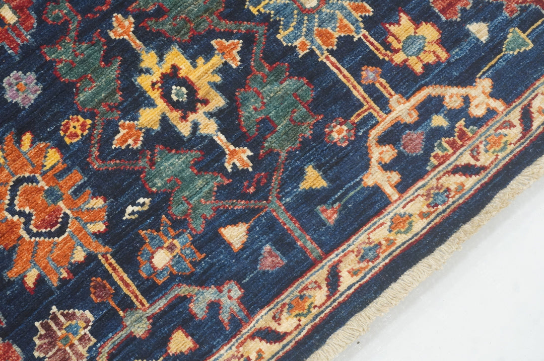 10 ft Bidjar Navy Blue Afghan Hand knotted Runner Rug - Yildiz Rugs