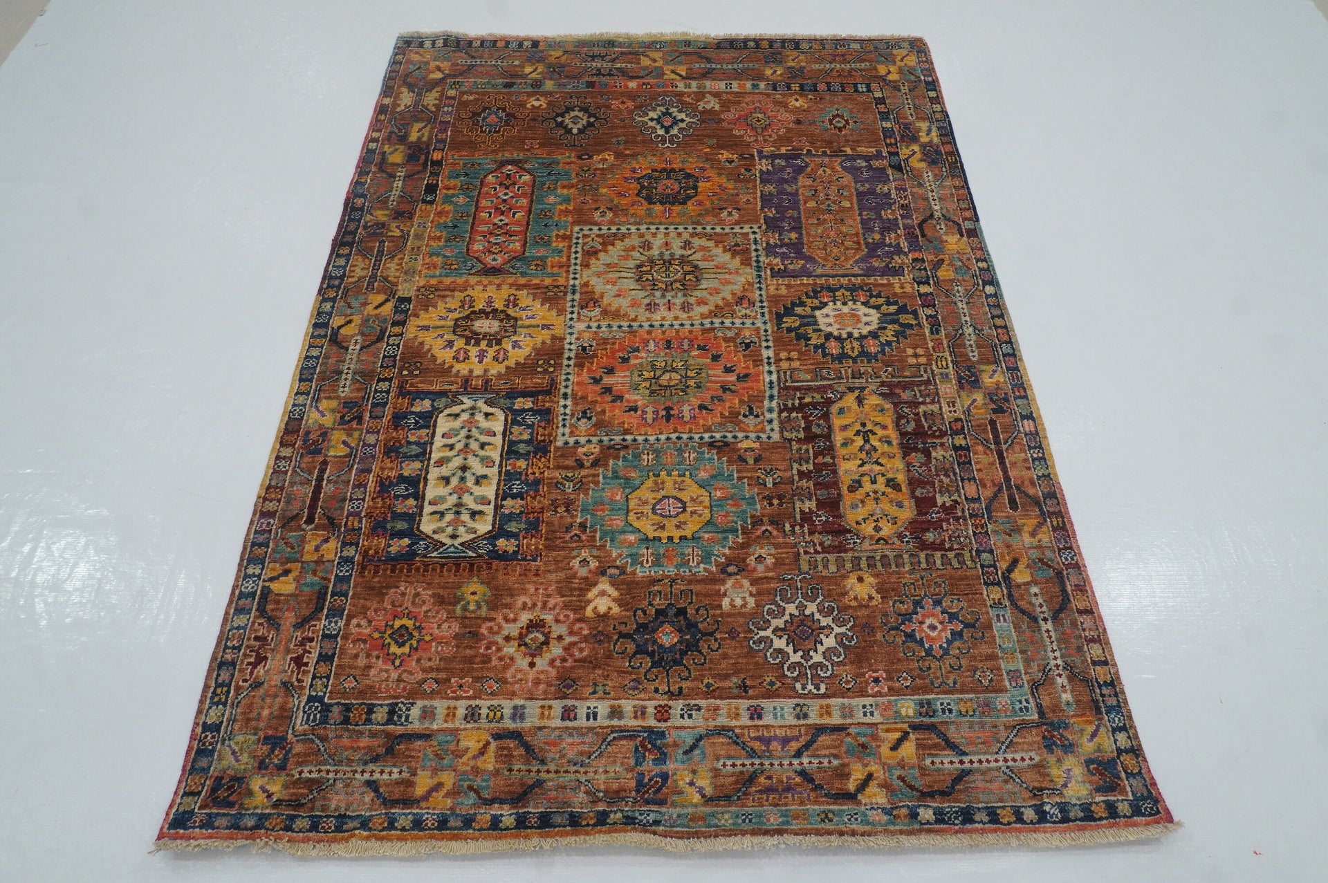 4x6 Brown Baluch Afghan Hand knotted Tribal Rug - Yildiz Rugs