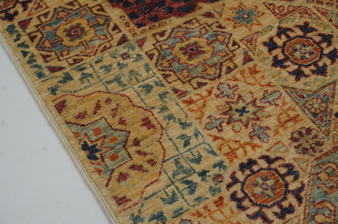 19 ft Beige Mamluk Hand knotted Turkish Runner Rug - Yildiz Rugs