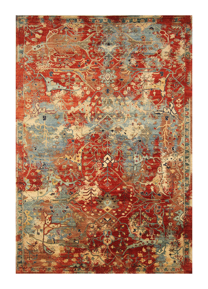 6x9 Red Bidjar Modern Afghan Hand knotted Rug - Yildiz Rugs