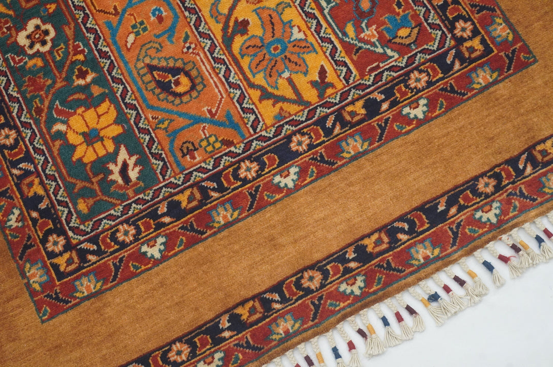 3x5 Brown Turkish Shawl Pattern Hand Knotted Tribal Rug - Yildiz Rugs