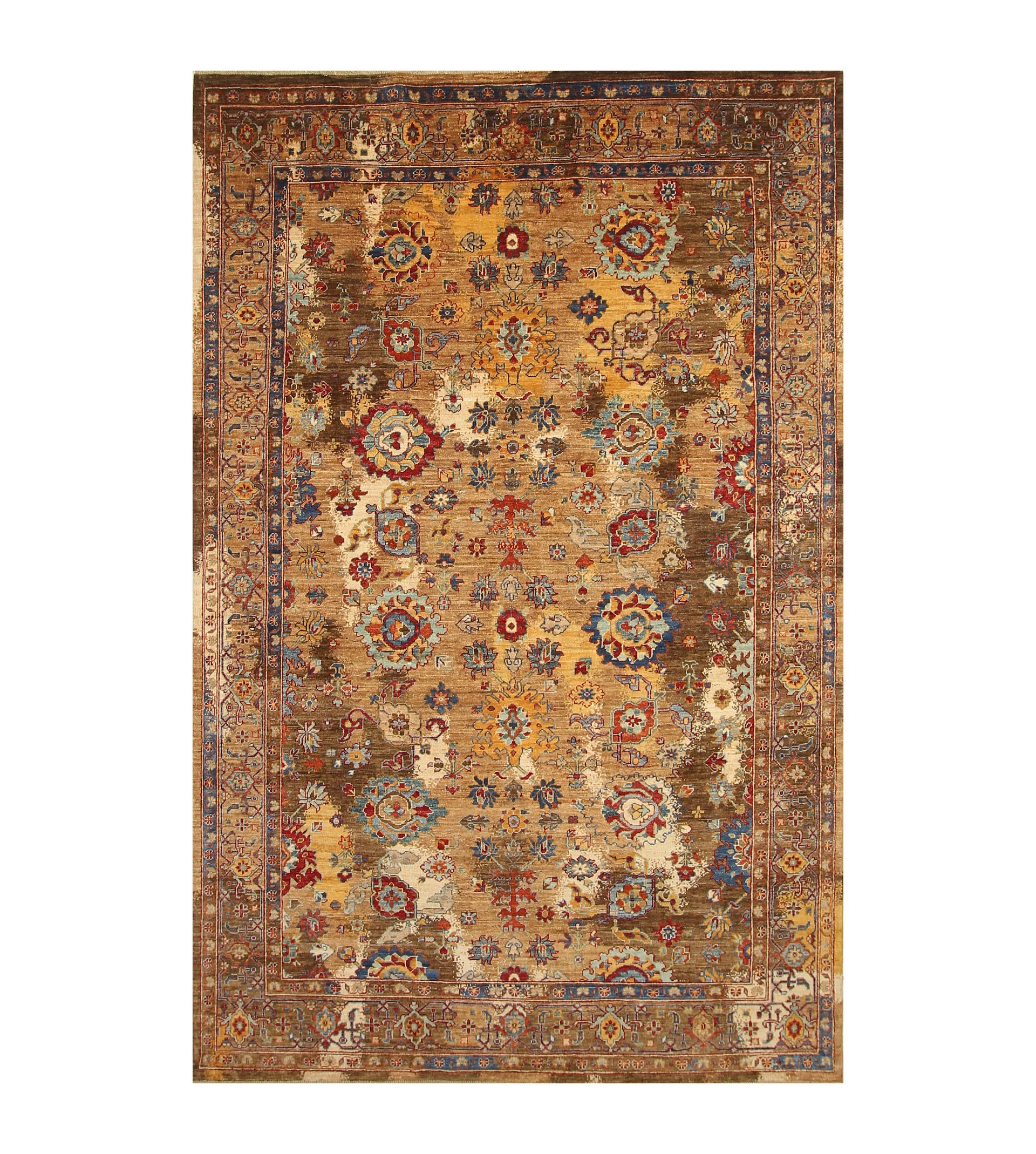 6x9 Modern Bidjar Brown Afghan Hand knotted Area Rug - Yildiz Rugs