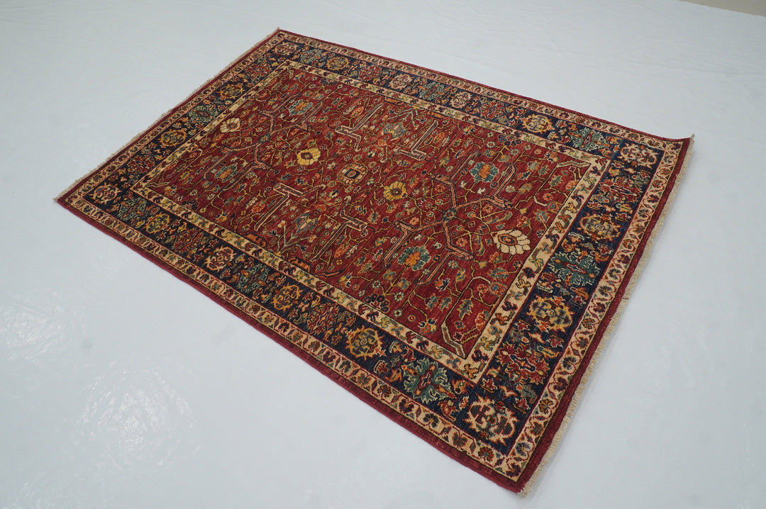 4x6 Red Bidjar Afghan hand knotted Oriental Rug - Yildiz Rugs