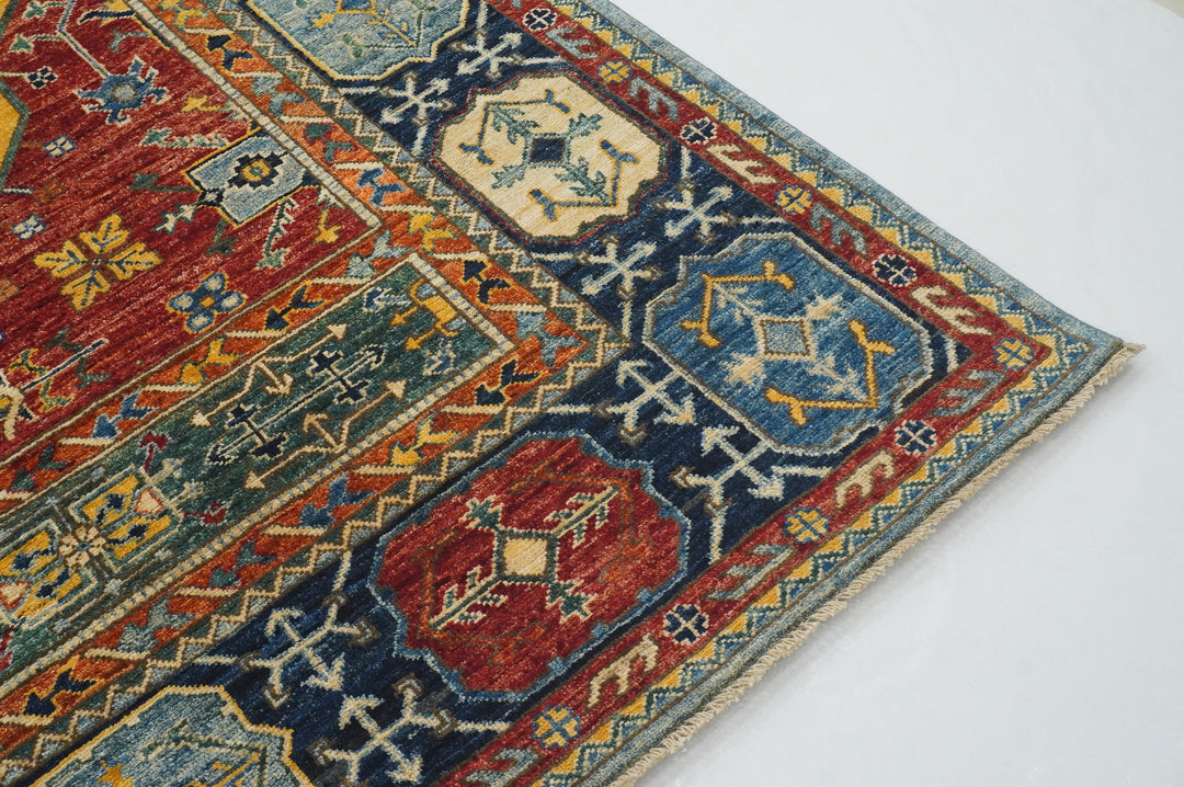 8x10 Blue Heriz Afghan Hand knotted Oriental Rug - Yildiz Rugs