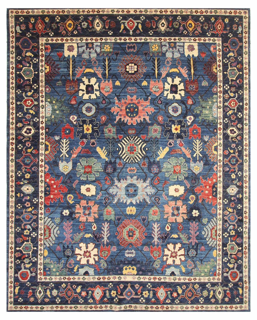 8x10 Navy Blue Bidjar Afghan Hand knotted Oriental Area Rug - Yildiz Rugs