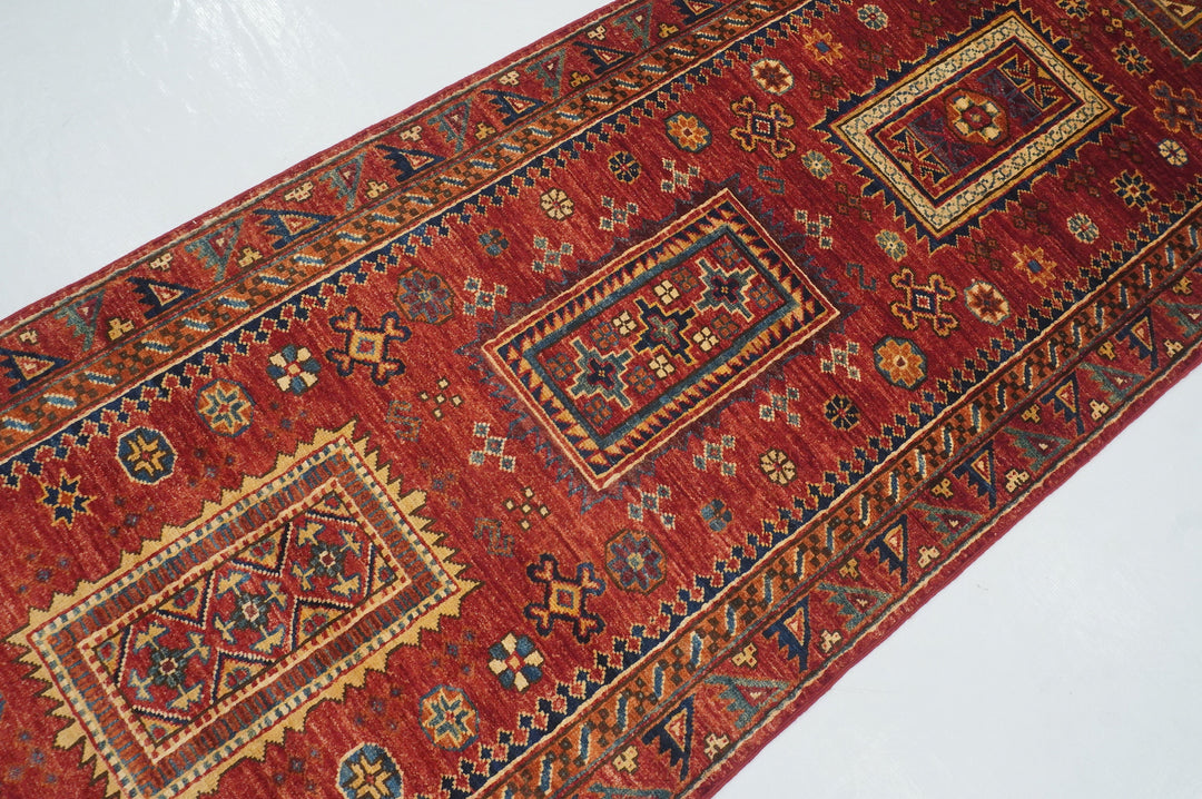 10 Ft Red Baluch Afghan hand knotted Oriental Runner Rug - Yildiz Rugs