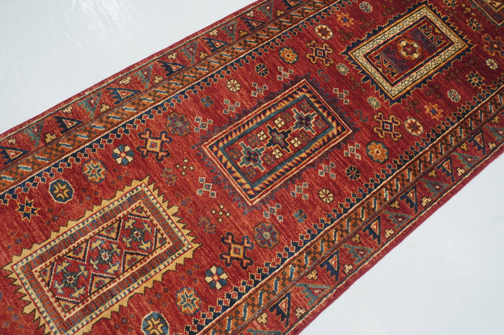 10 Ft Red Baluch Afghan hand knotted Oriental Runner Rug - Yildiz Rugs