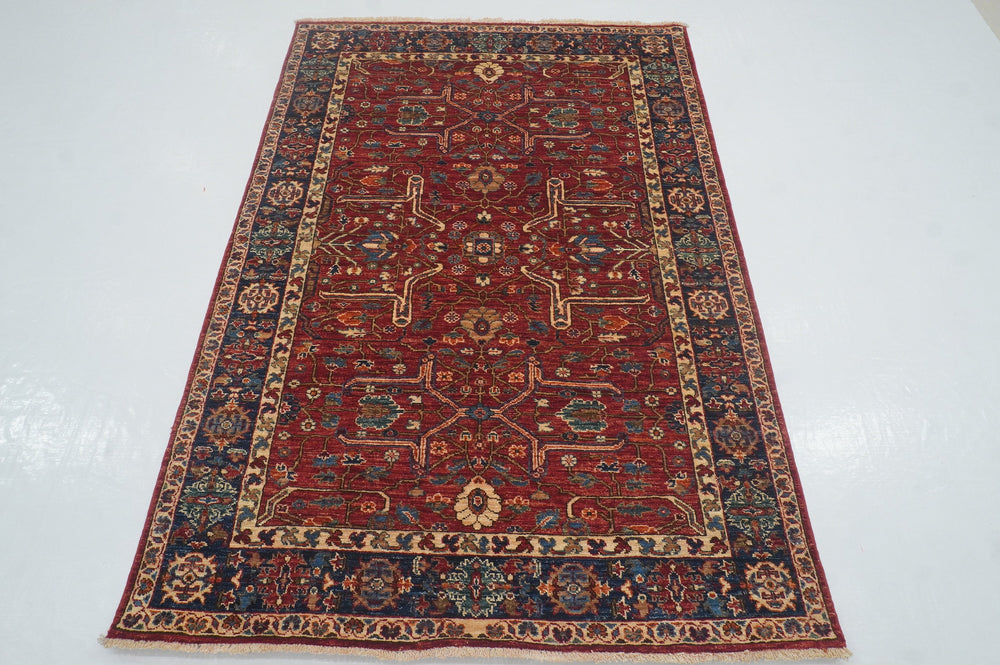 4x6 Red Bidjar Afghan hand knotted Oriental Rug - Yildiz Rugs