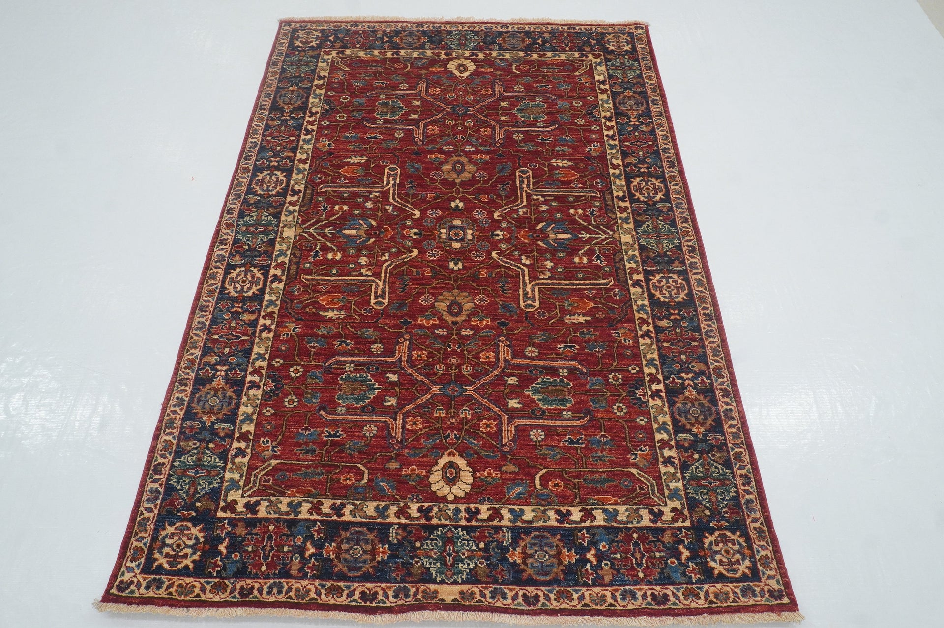 4x6 Red Bidjar Afghan hand knotted Oriental Rug - Yildiz Rugs