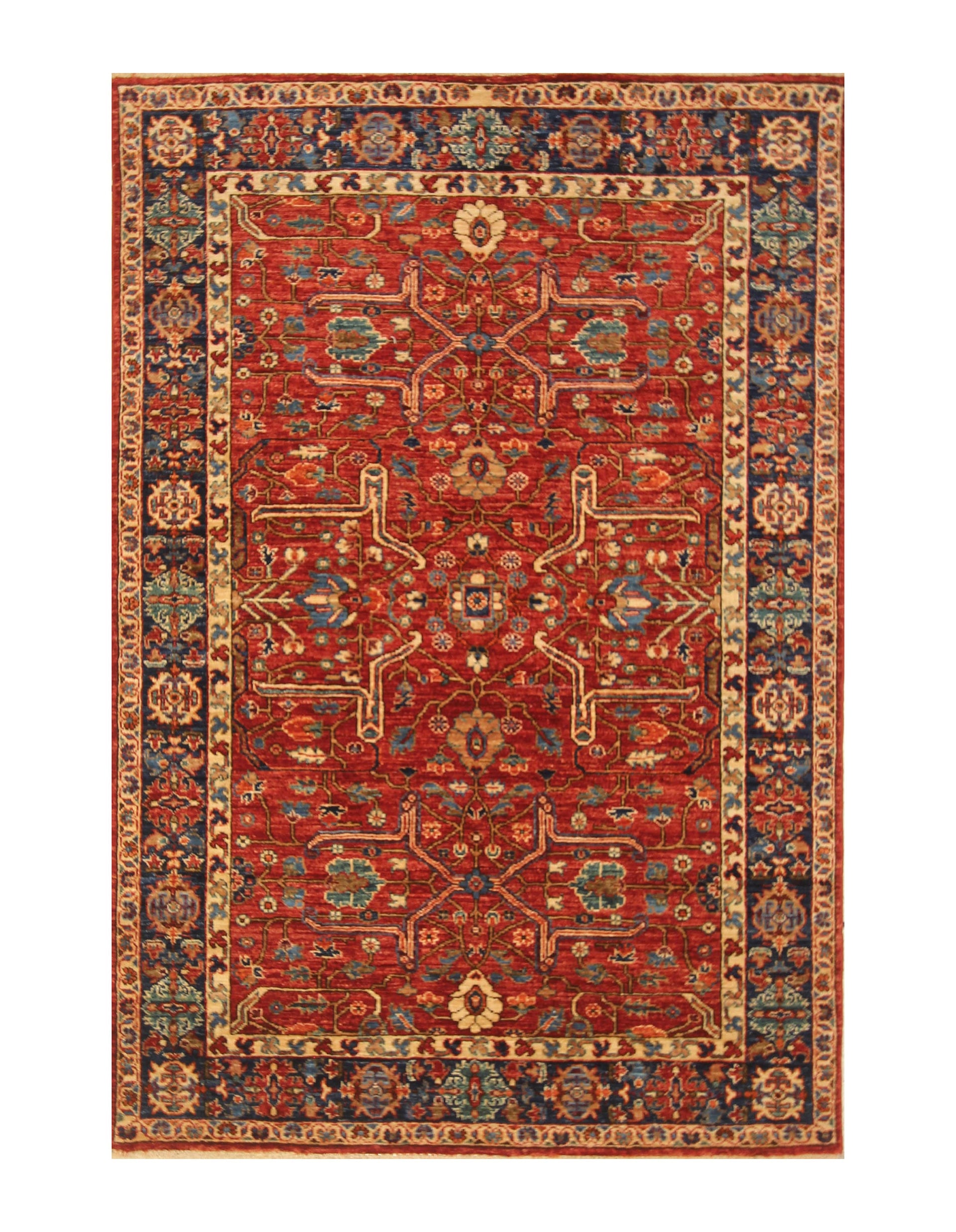 4x6 Red Bidjar Afghan hand knotted Oriental Rug - Yildiz Rugs