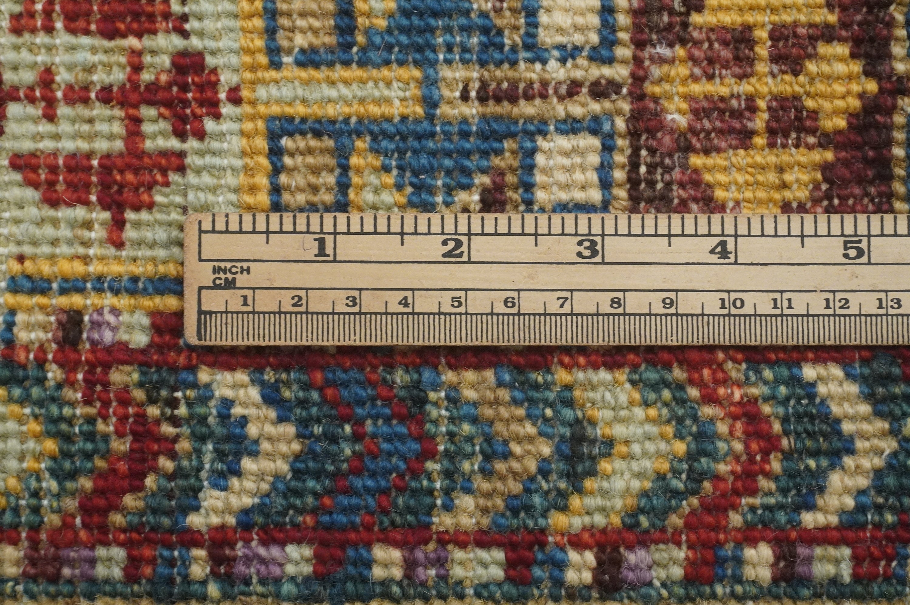 4x10 Kazak Taupe Gray Afghan Hand knotted Wide Runner Rug - Yildiz Rugs