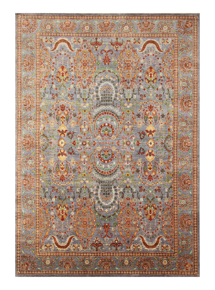 7x9 Turkish Hereke Gray Hand knotted Oriental Rug - Yildiz Rugs