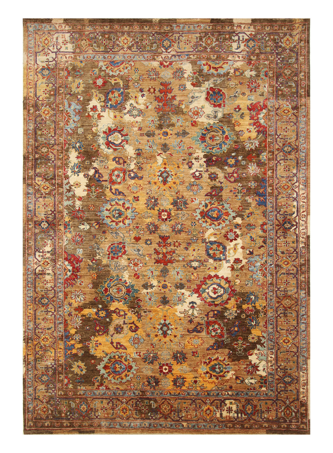 6x9 Modern Bidjar Brown Afghan Hand knotted Rug - Yildiz Rugs