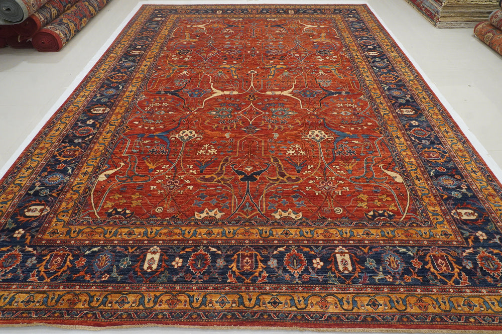 10x14 Bidjar Rusty Red Afghan Hand knotted Oriental Rug - Yildiz Rugs