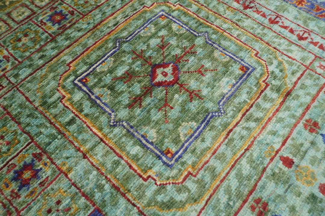 7x10 Soft Blue Mamluk Hand knotted Turkish Medallion Rug - Yildiz Rugs