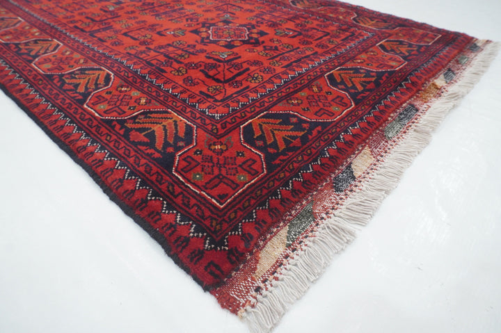 4x7 Red Tribal Afghan Khal Mohammadi hand knotted Wool Rug - Yildiz Rugs