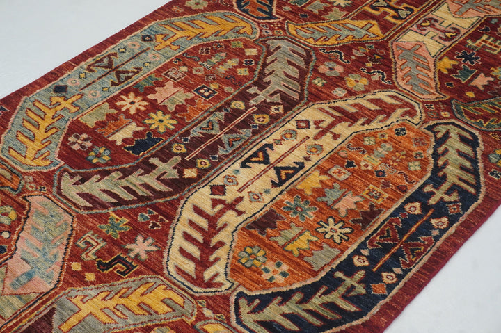 10 ft Red Baluch Tribal Afghan Hand knotted Runner Rug - Yildiz Rugs