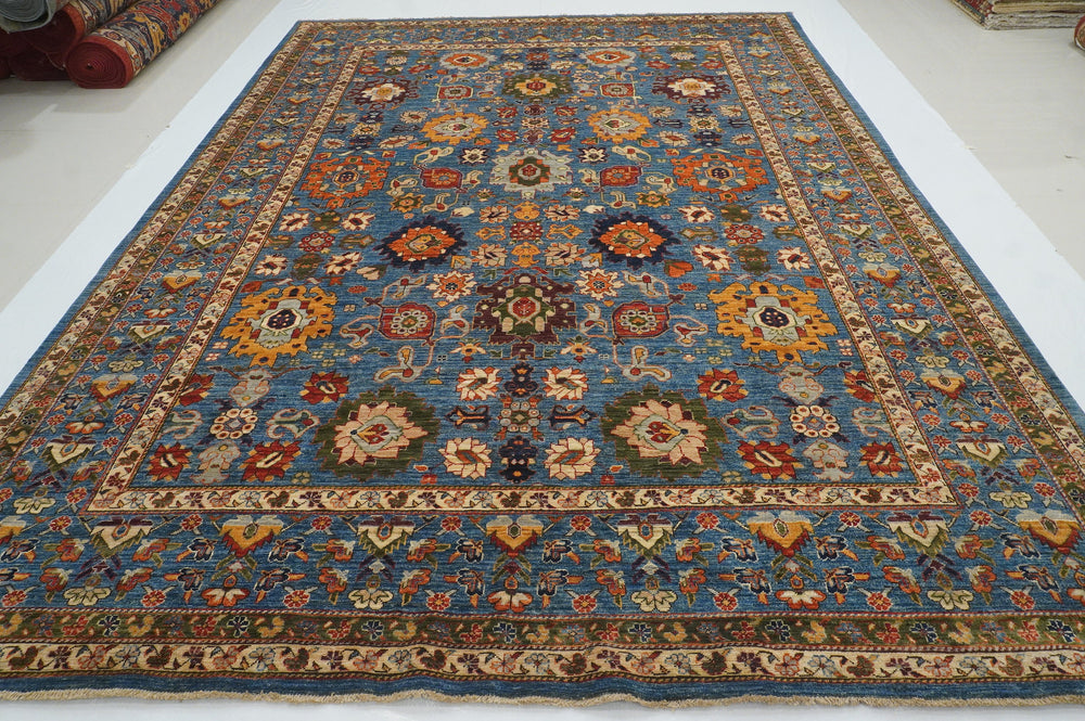 9x12 Blue OrientalBidjar Harshang Afghan Hand knotted Rug - Yildiz Rugs