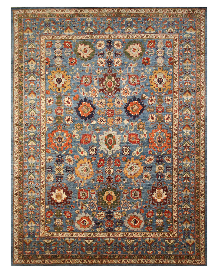 9x12 Blue OrientalBidjar Harshang Afghan Hand knotted Rug - Yildiz Rugs