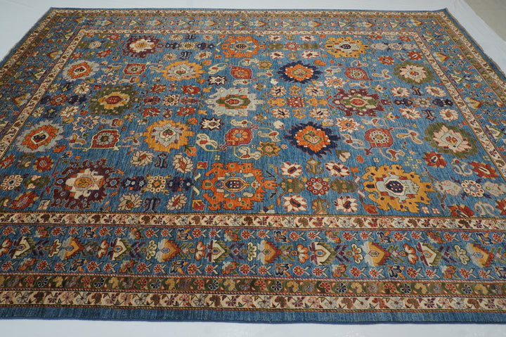 9x12 Blue OrientalBidjar Harshang Afghan Hand knotted Rug - Yildiz Rugs